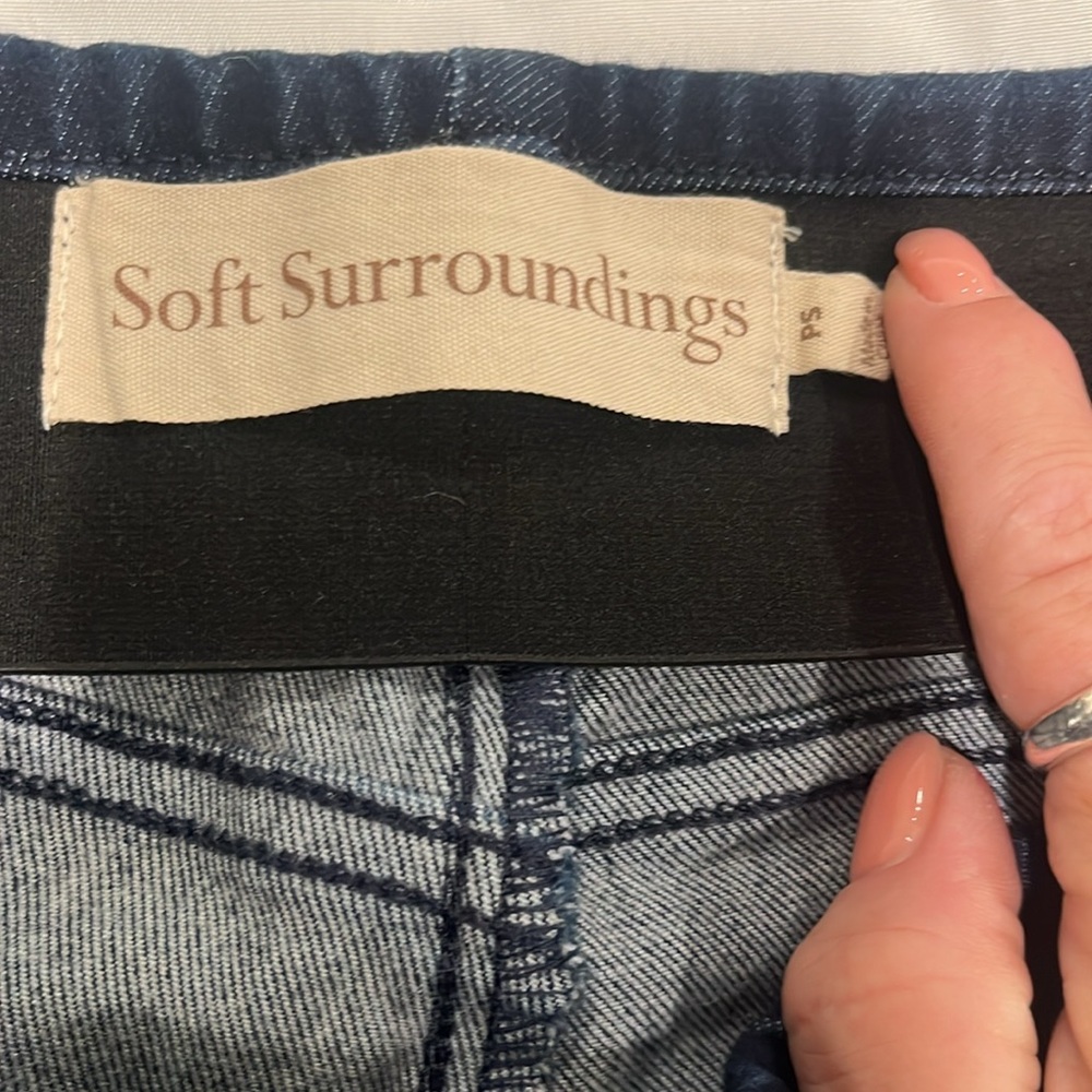 Soft Surroundings Pull-on Jeans Size Small Petite Dark Wash Skinny High Rise - Picture 5 of 9